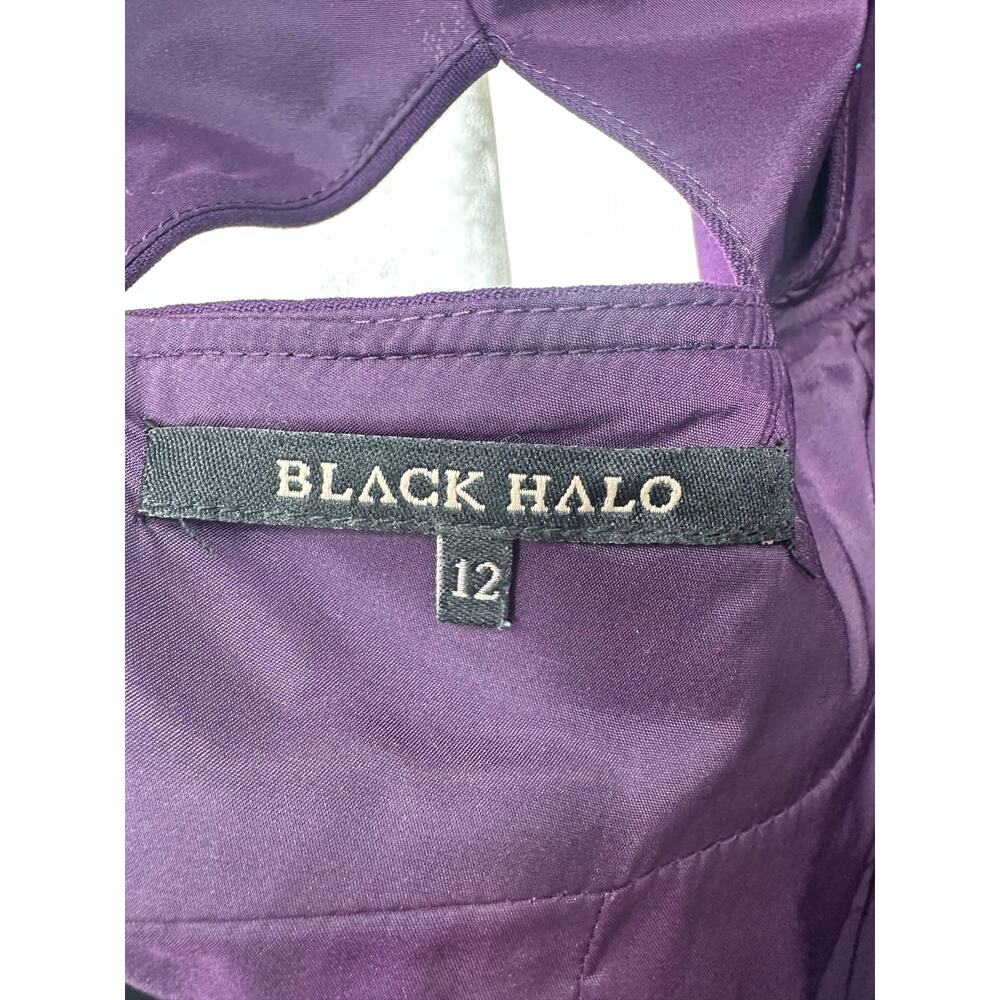 Black Halo Womens Dress Size 12 Purple Cocktail Evening Going Out - Picture 8 of 16